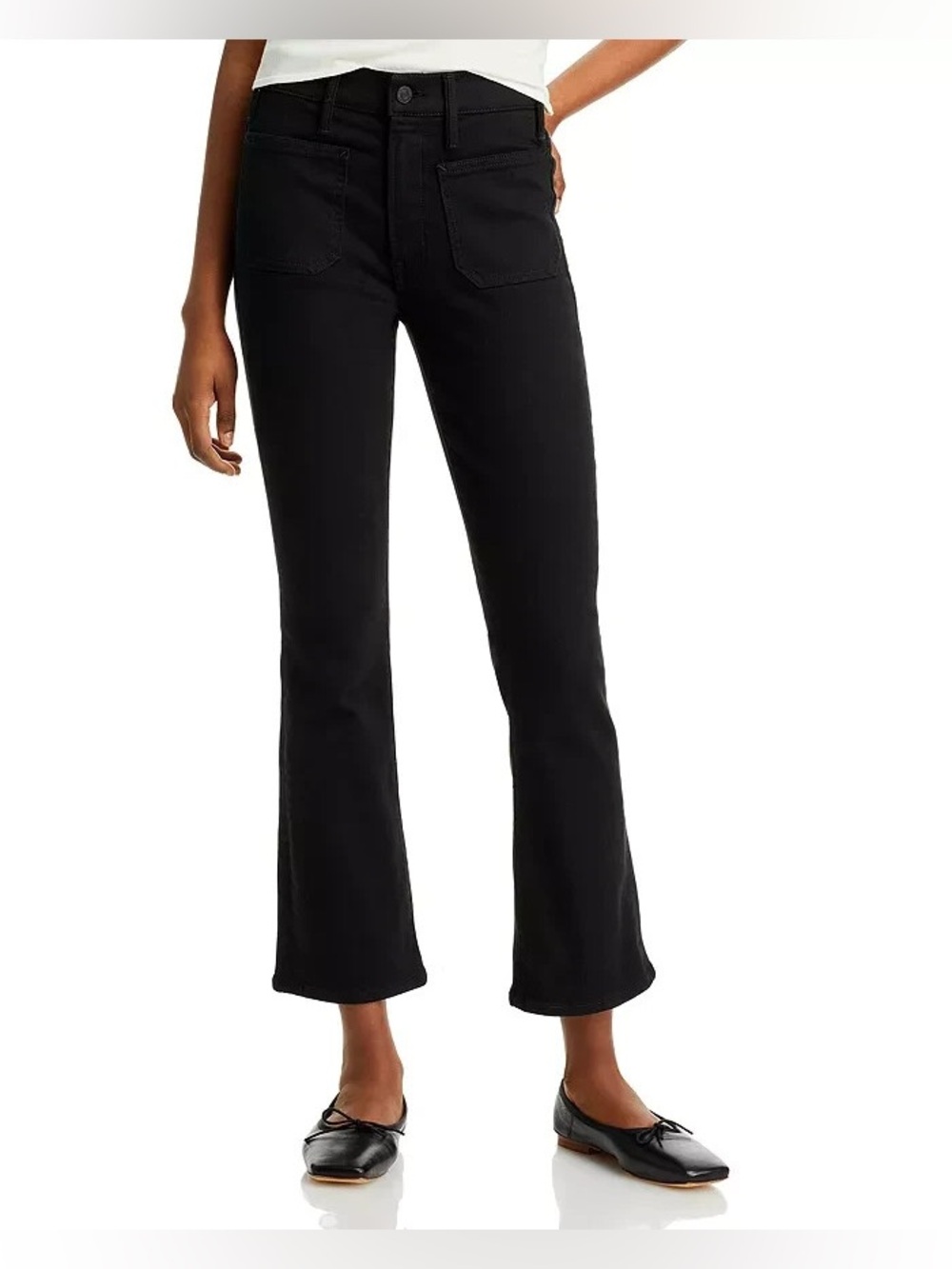 MOTHER The Patch Pocket Insider Ankle in Pitch